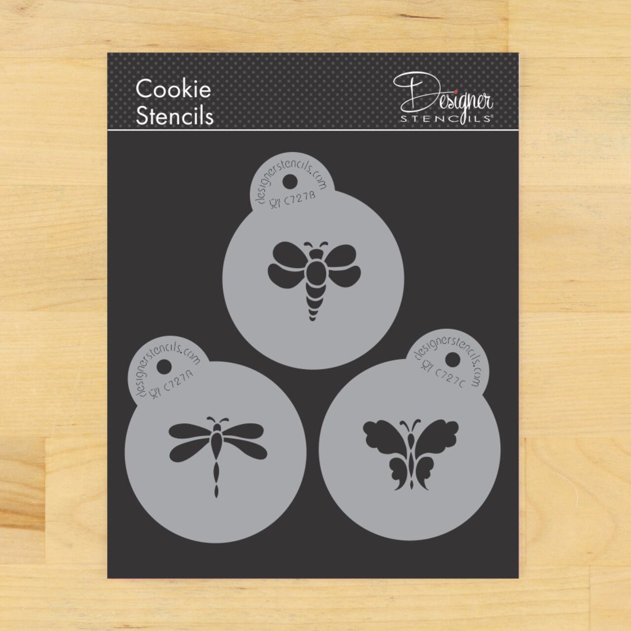 Mini Bugs Cookie Stencil Set: Bumble Bee, Dragonfly, Butterfly | C727 by Designer Stencils | Cookie Decorating Tools |